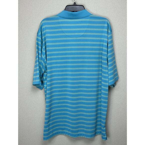 Pebble Beach Performance Golf Polo Shirt Mens XL Blue Striped Stretch Spring - Picture 7 of 10